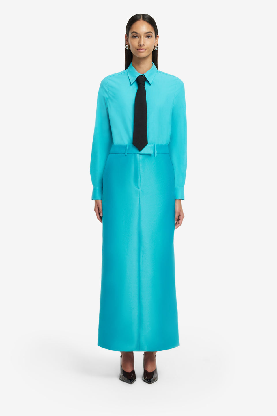 Exclusive LEO LIN Eve Maxi Skirt - Aqua