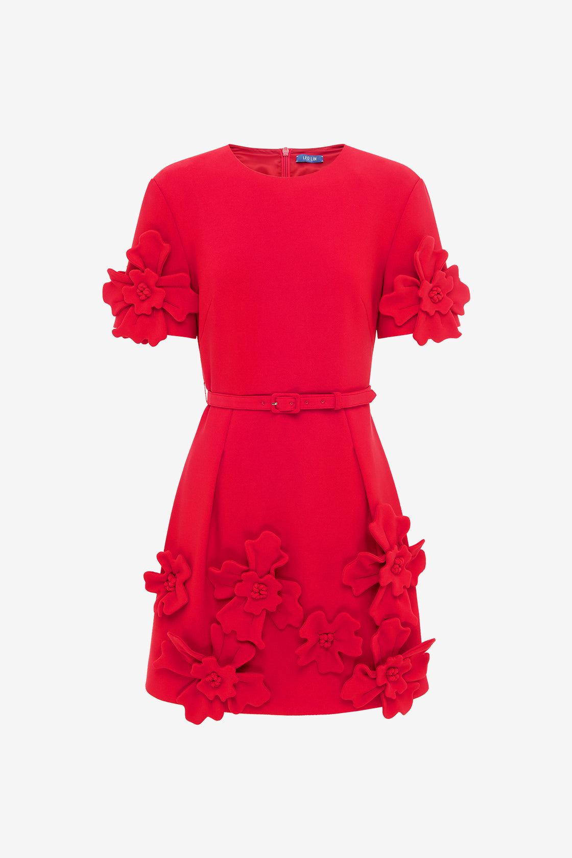 Exclusive LEO LIN Aurelie Floral Appliqué Mini Dress - Rosa