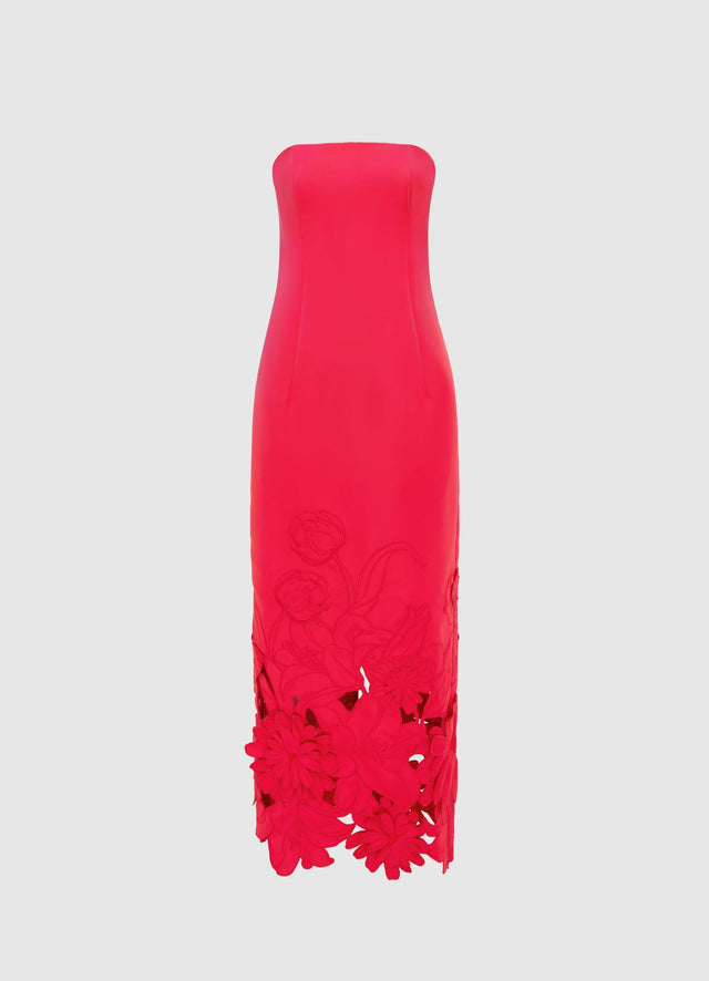 Exclusive LEO LIN Rayna Appliqué Bustier Maxi Dress - Rosa