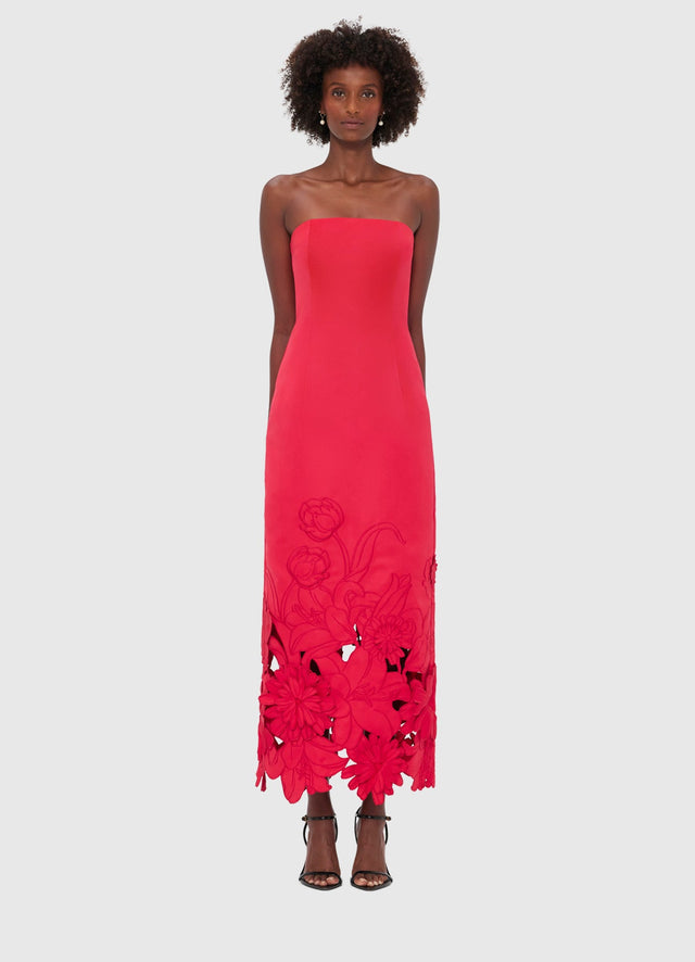 Exclusive LEO LIN Rayna Appliqué Bustier Maxi Dress - Rosa