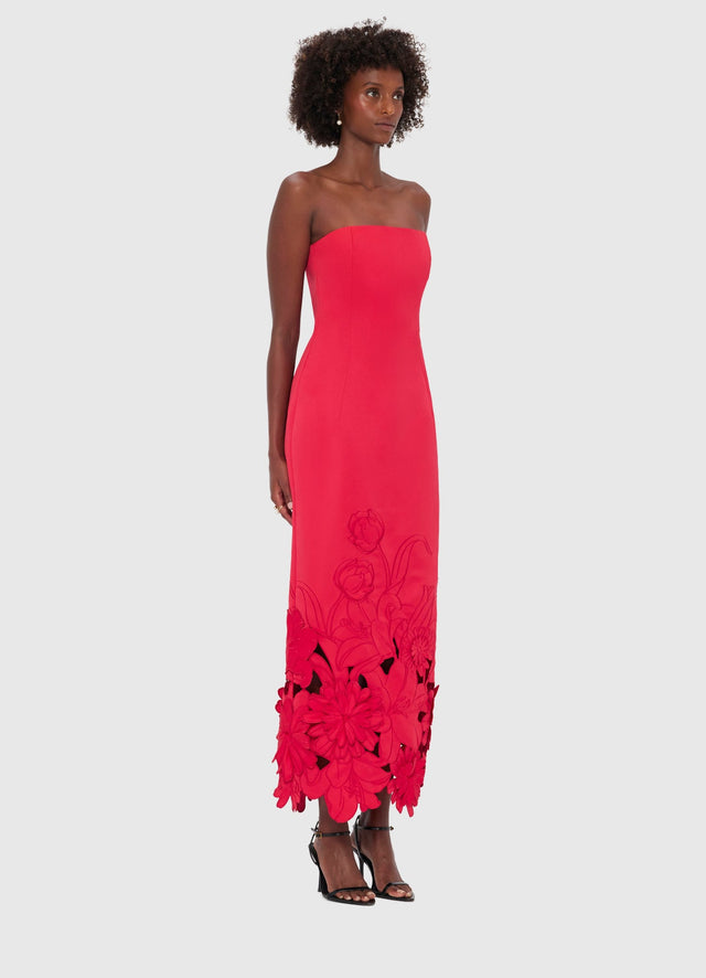 Exclusive LEO LIN Rayna Appliqué Bustier Maxi Dress - Rosa