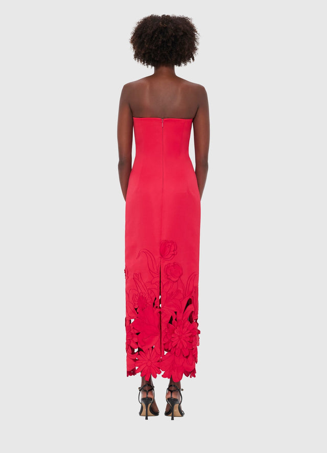 Exclusive LEO LIN Rayna Appliqué Bustier Maxi Dress - Rosa