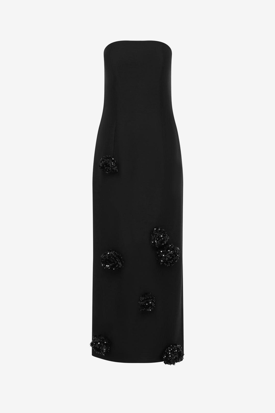 Rayna Embellished Wool Blend Bustier Maxi Dress - Ebony Rayna Embellished Wool Blend Bustier Maxi Dress - Ebony