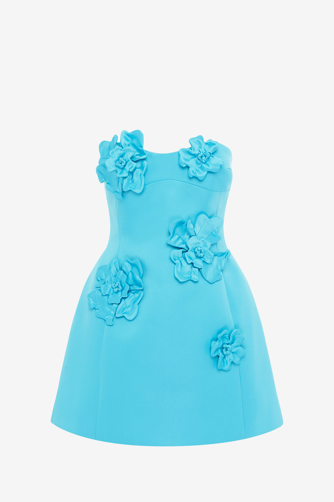 Rosario Petal Bustier Mini Dress - Aqua Rosario Petal Bustier Mini Dress - Aqua
