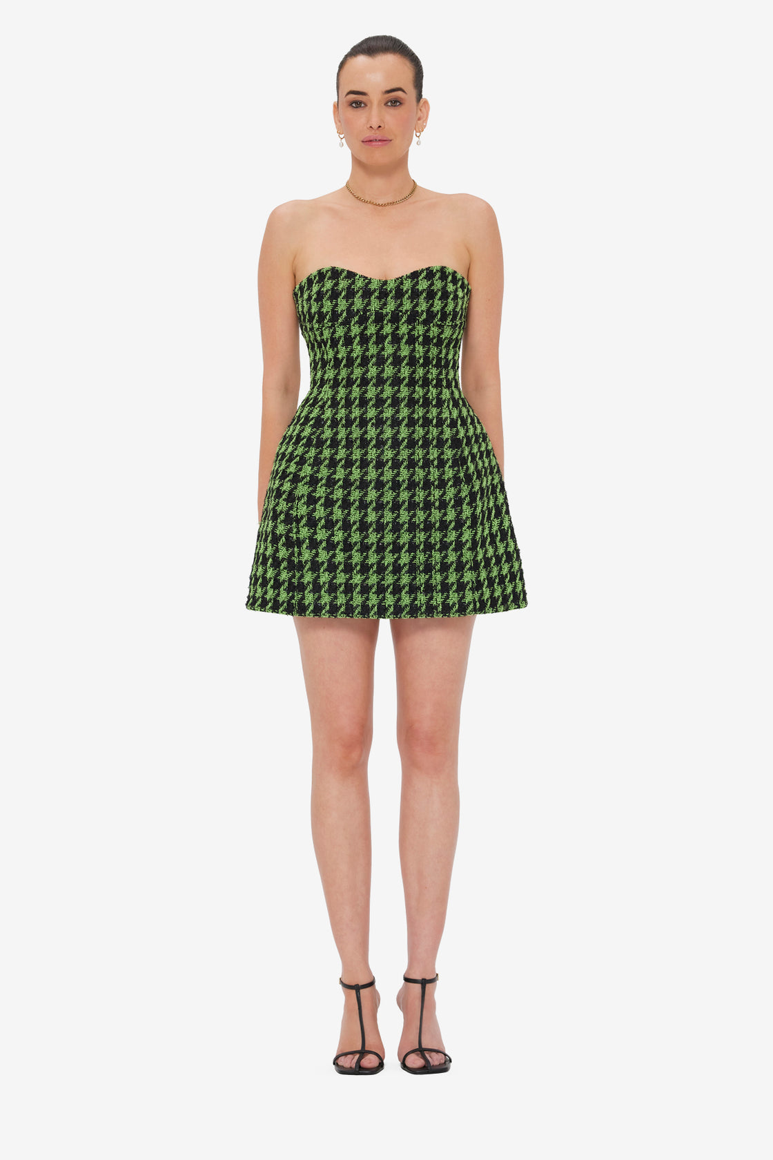 Exclusive LEO LIN Rosario Tweed Mini Dress - Houndstooth