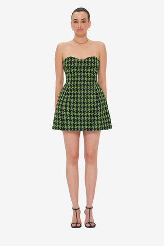 Exclusive LEO LIN Rosario Tweed Mini Dress - Houndstooth