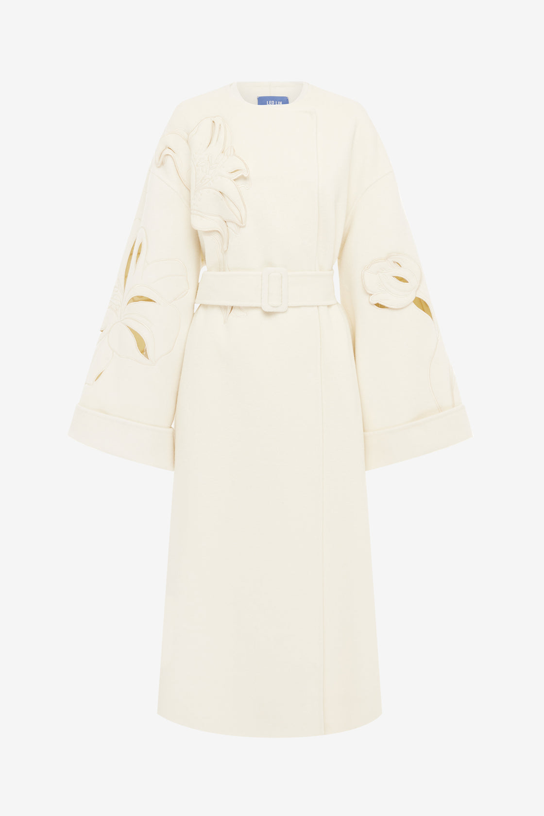Celestine Appliqué Wool Coat - Snow