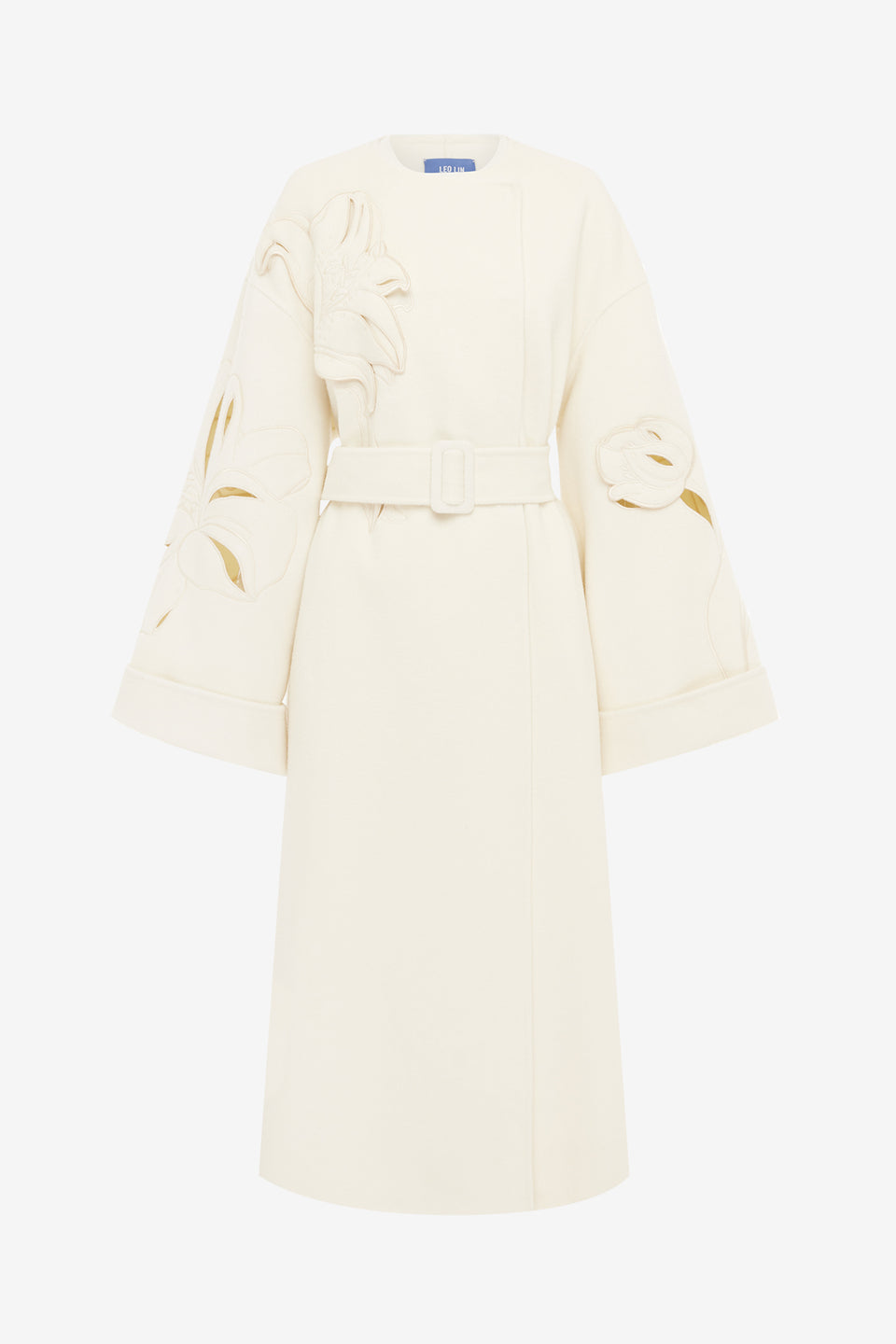 Celestine Appliqué Wool Coat - Snow