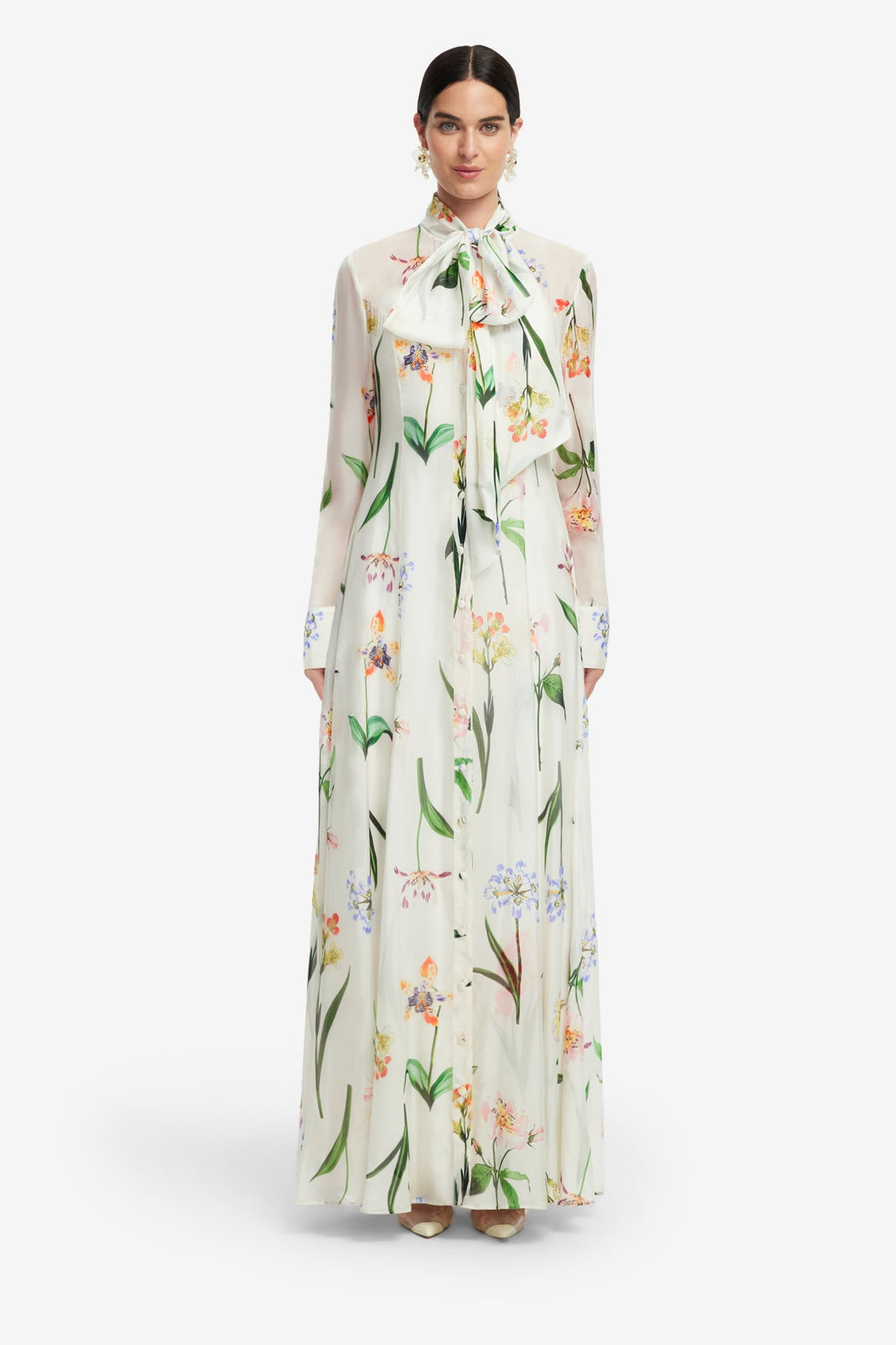 Leo Lin - Lilith Tie Neck Maxi Dress