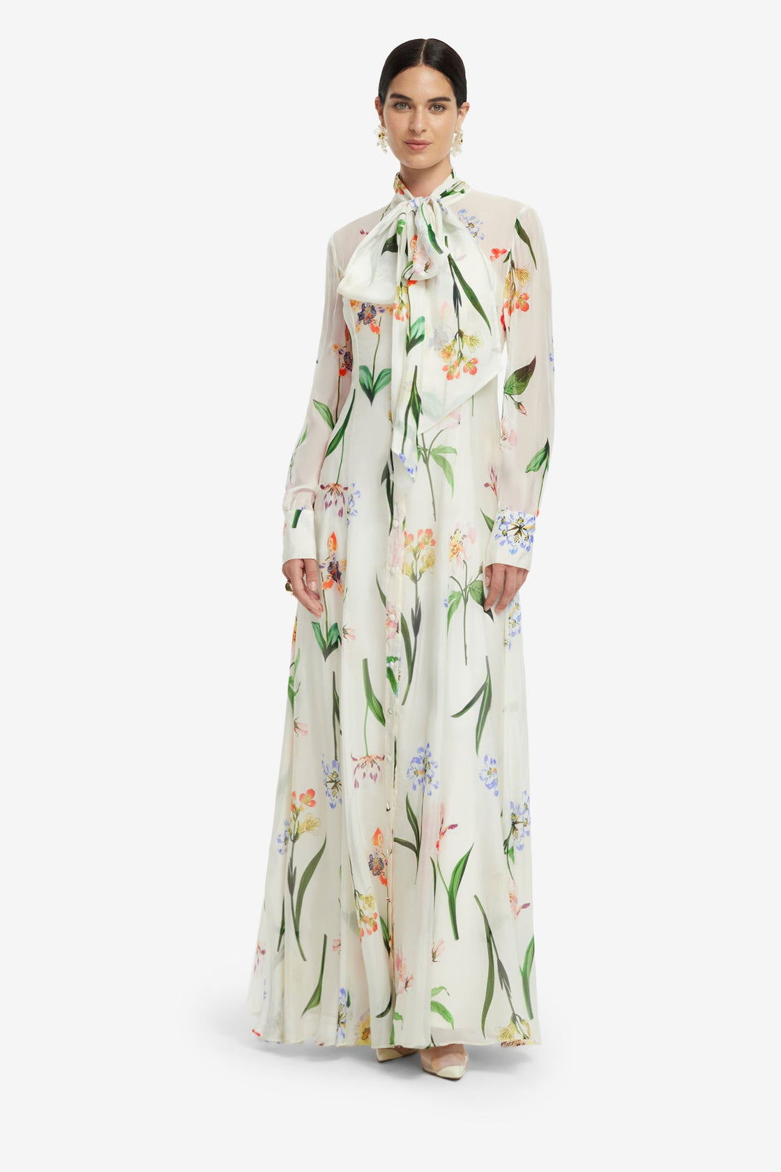 LEO LIN - Lilith Tie Neck Maxi Dress