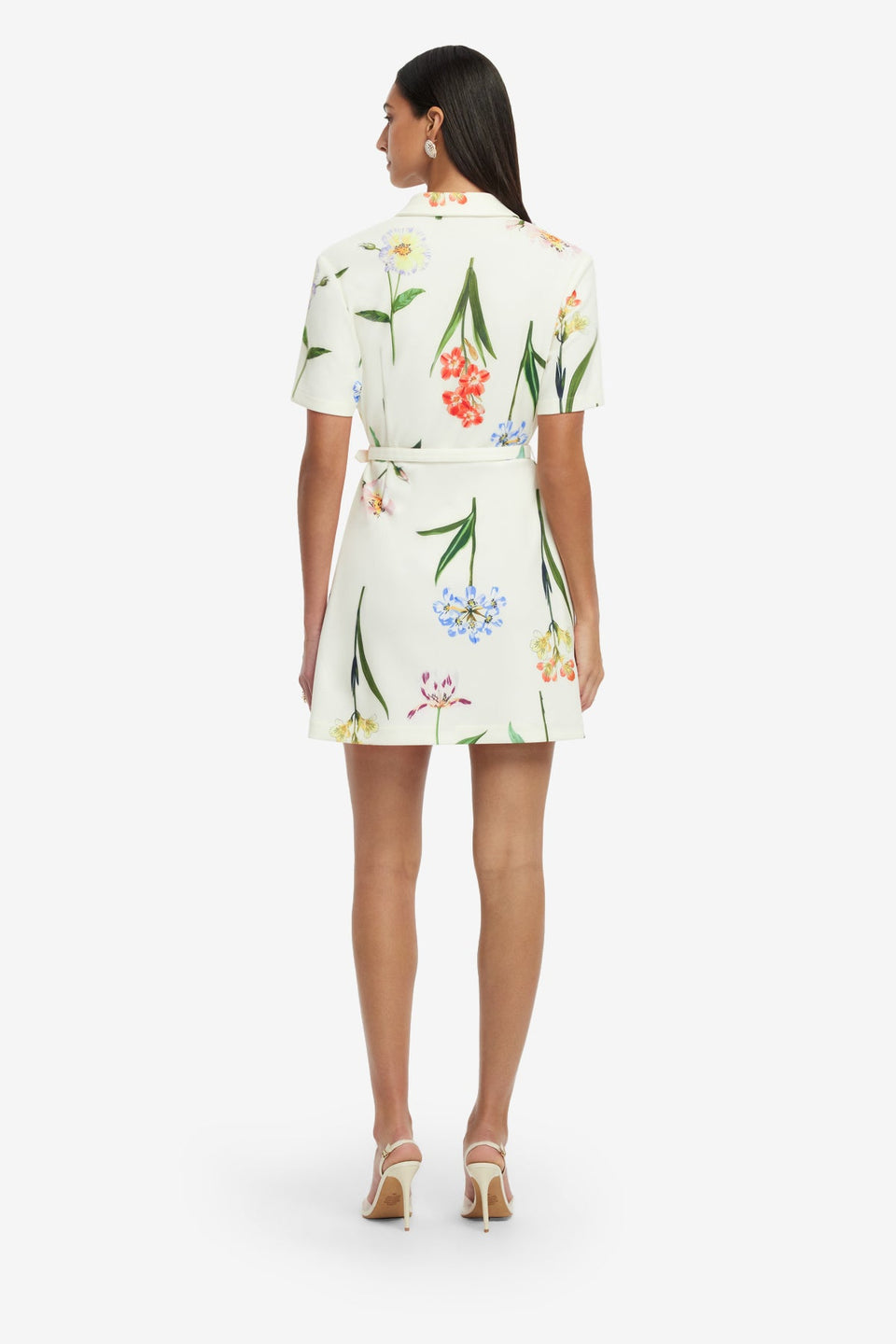 Exclusive LEO LIN Brigitte Mini Dress - Botanical Print in Snow
