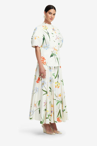 Jemma Blouse - Botanical Print in Snow Blouse/Shirts