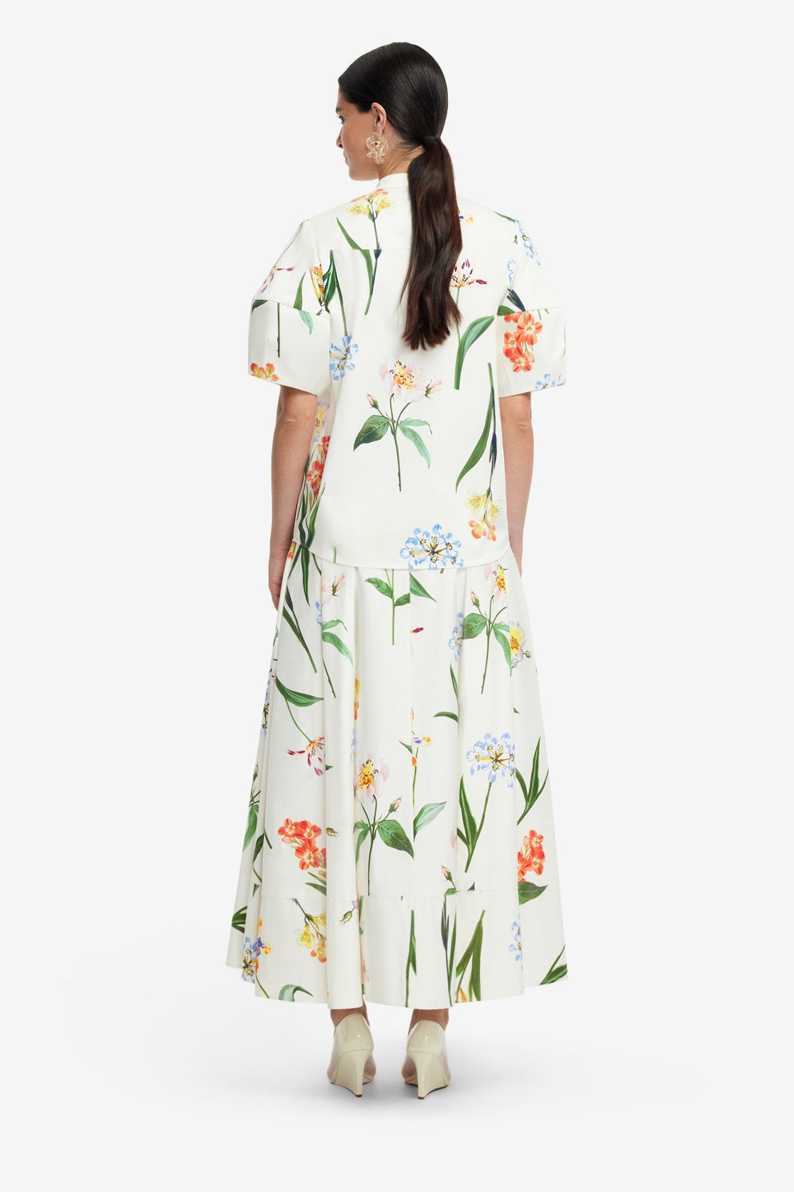 Jemma Blouse - Botanical Print in Snow Blouse/Shirts