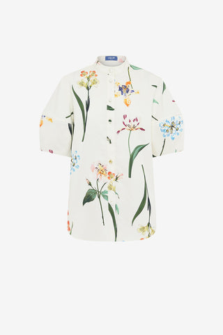 Jemma Blouse - Botanical Print in Snow Blouse/Shirts