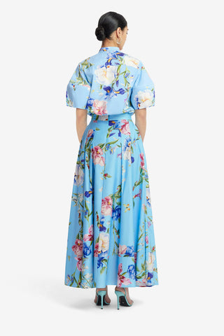 Exclusive LEO LIN Jemma Blouse - Garden Print in Baby Blue