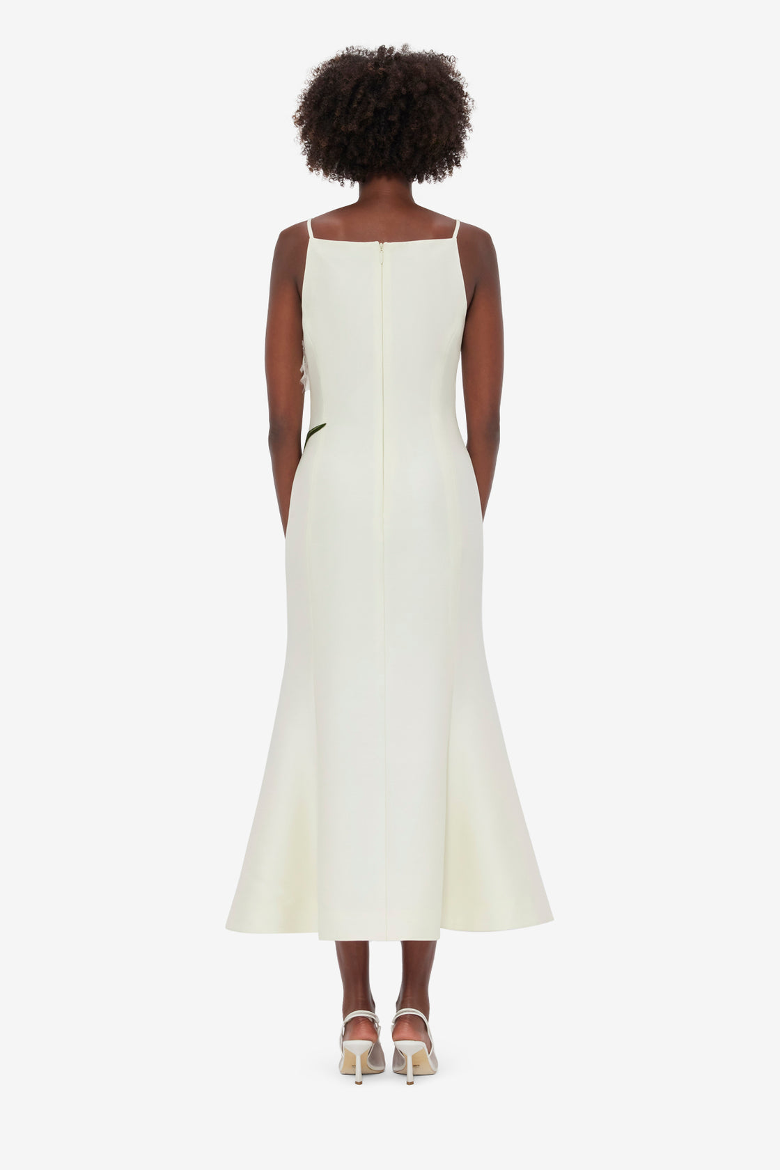 Exclusive LEO LIN Regina Embellished Wool Blend Midi Dress - Snow
