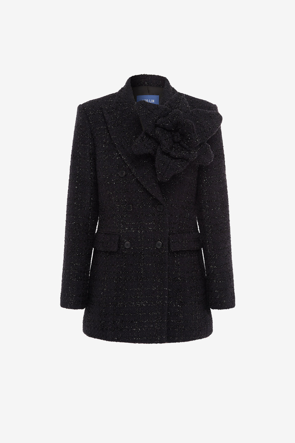 Exclusive LEO LIN Jazlyn Tweed Blazer - Ebony