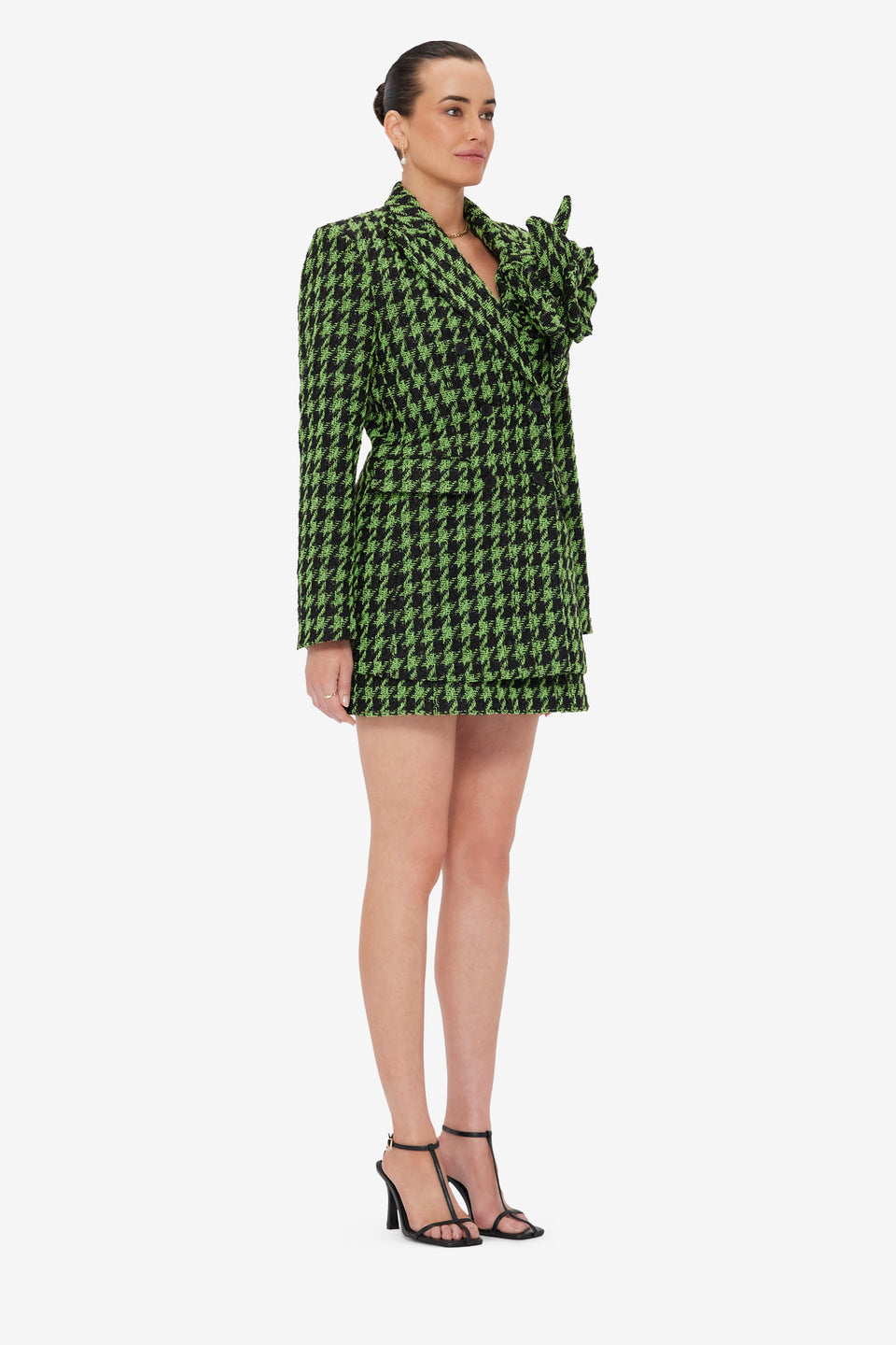 Exclusive LEO LIN Jazlyn Tweed Blazer - Houndstooth