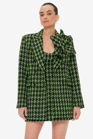 Exclusive LEO LIN Jazlyn Tweed Blazer - Houndstooth