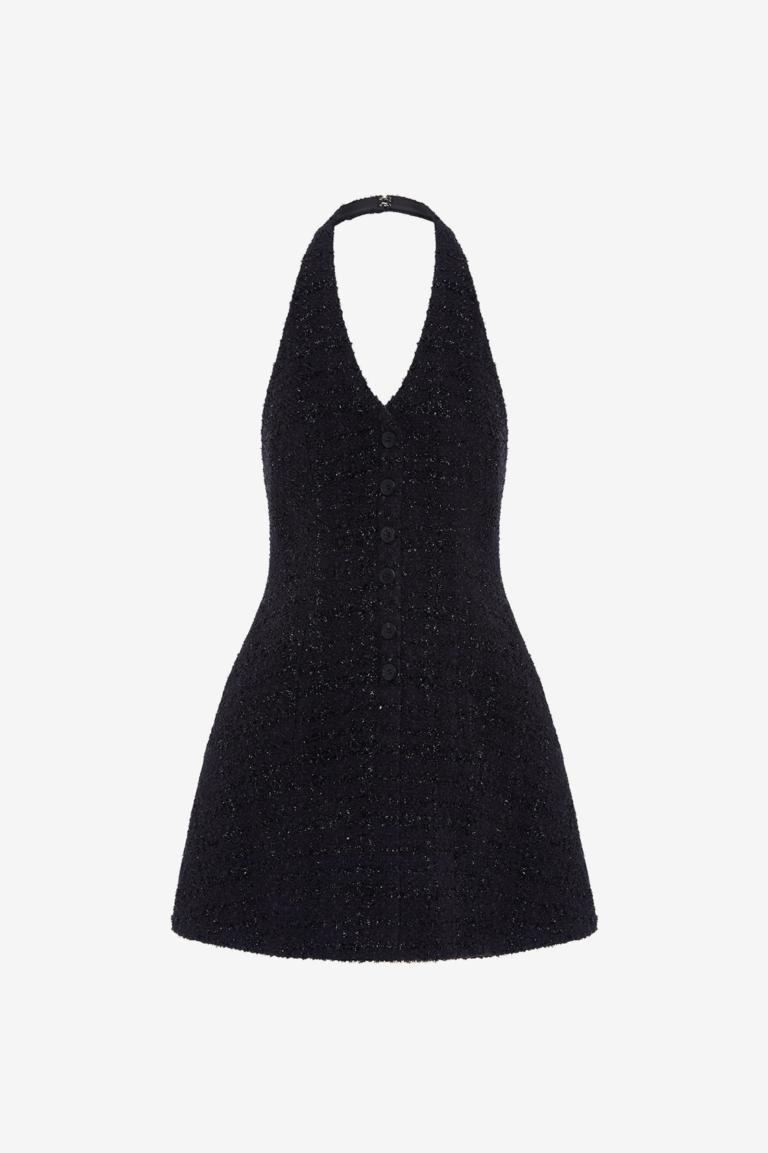 Exclusive LEO LIN Jessie Halterneck Mini Dress - Ebony