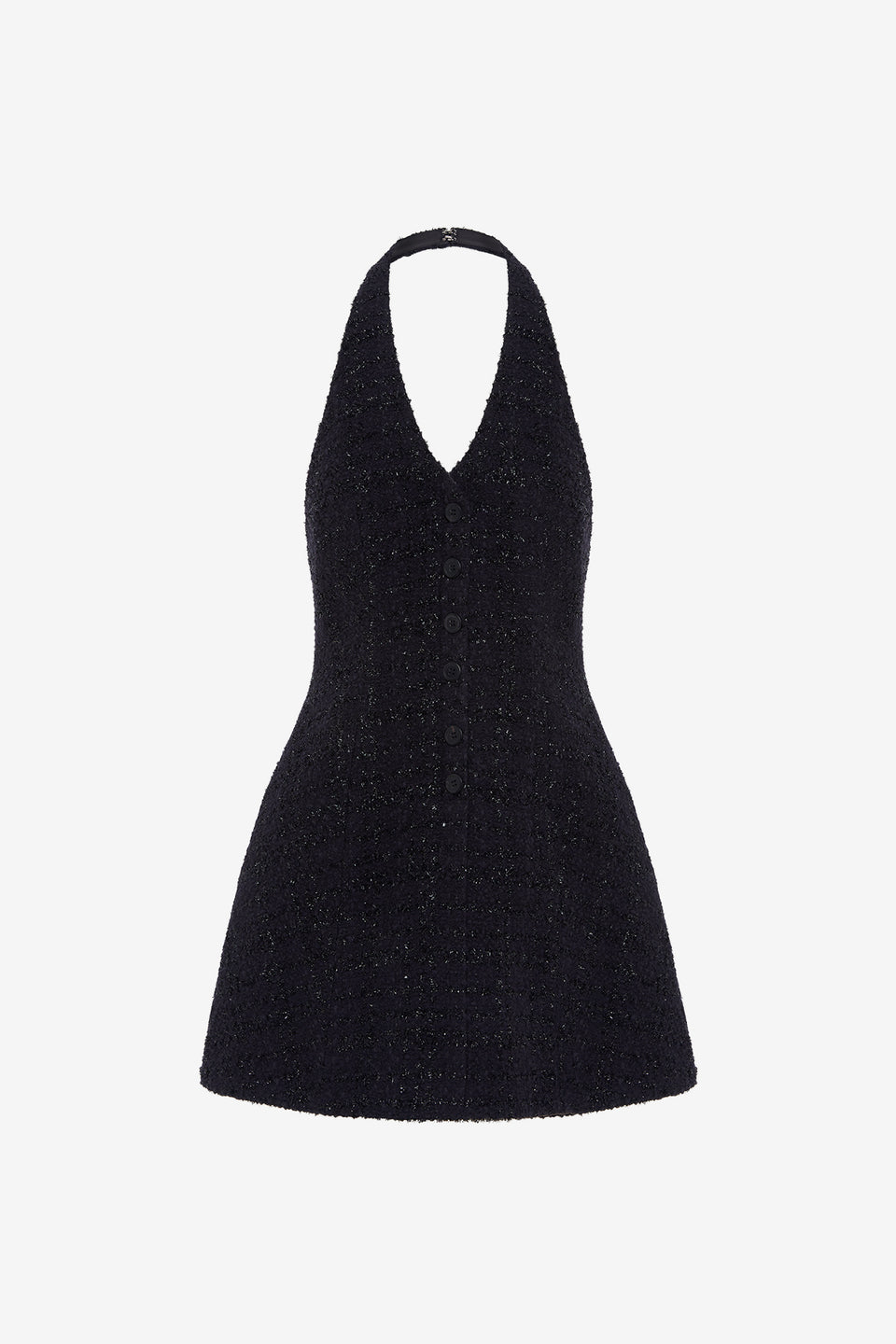 Exclusive LEO LIN Jessie Halterneck Mini Dress - Ebony