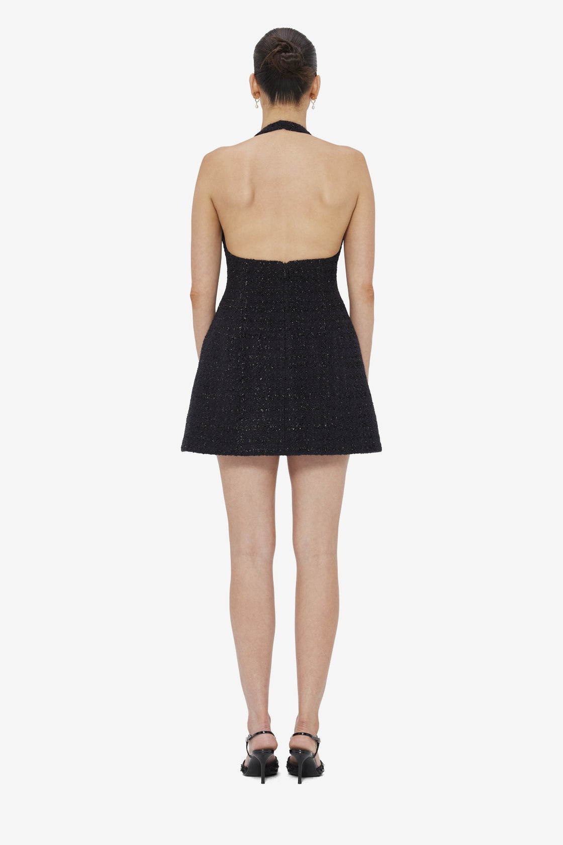 Exclusive LEO LIN Jessie Halterneck Mini Dress - Ebony