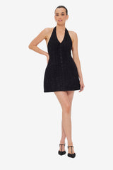 Jessie Halterneck Mini Dress - Ebony Dress Mini