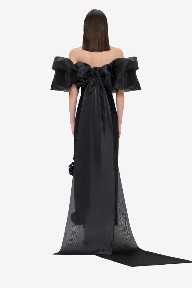 Exclusive LEO LIN Rayna Maxi Dress & Cape Set - Ebony