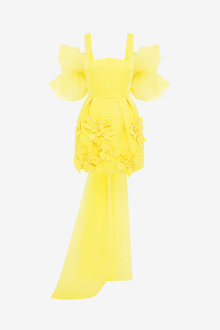 Exclusive LEO LIN Piper Appliqué Mini Dress & Cape Set – Sunshine