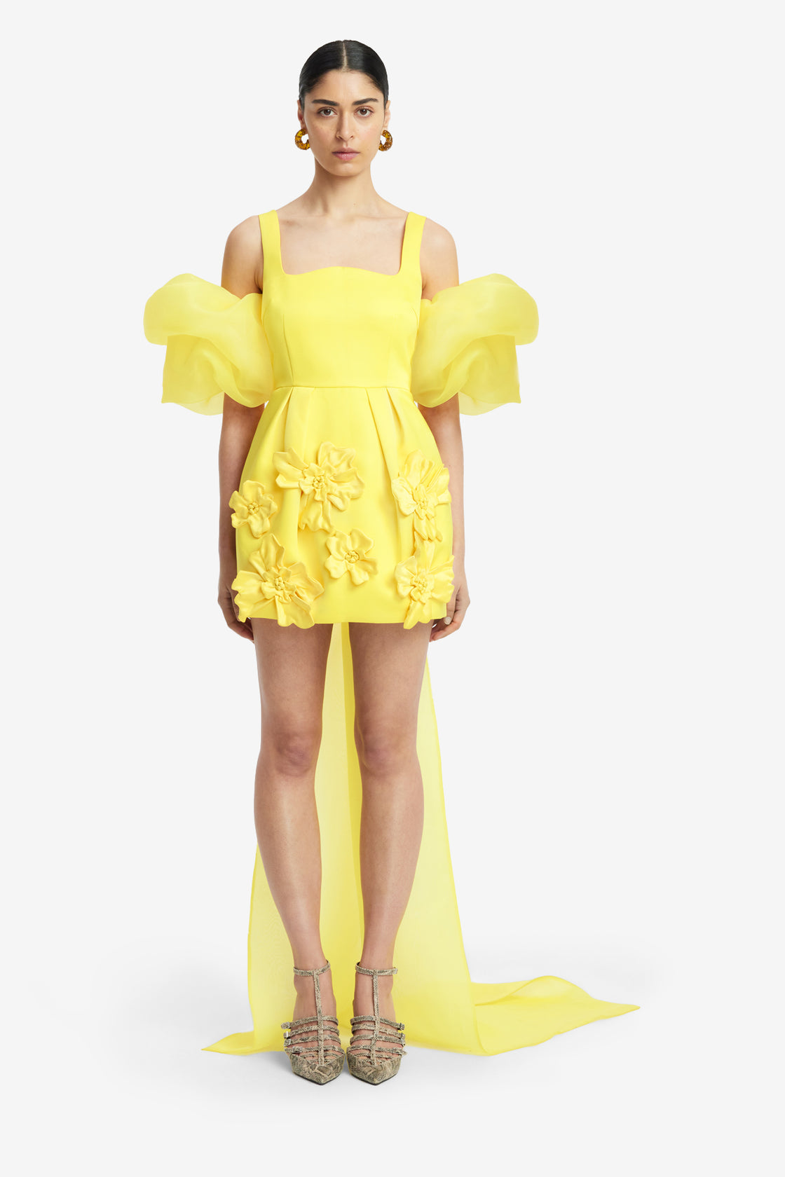 Exclusive LEO LIN Piper Appliqué Mini Dress & Cape Set – Sunshine