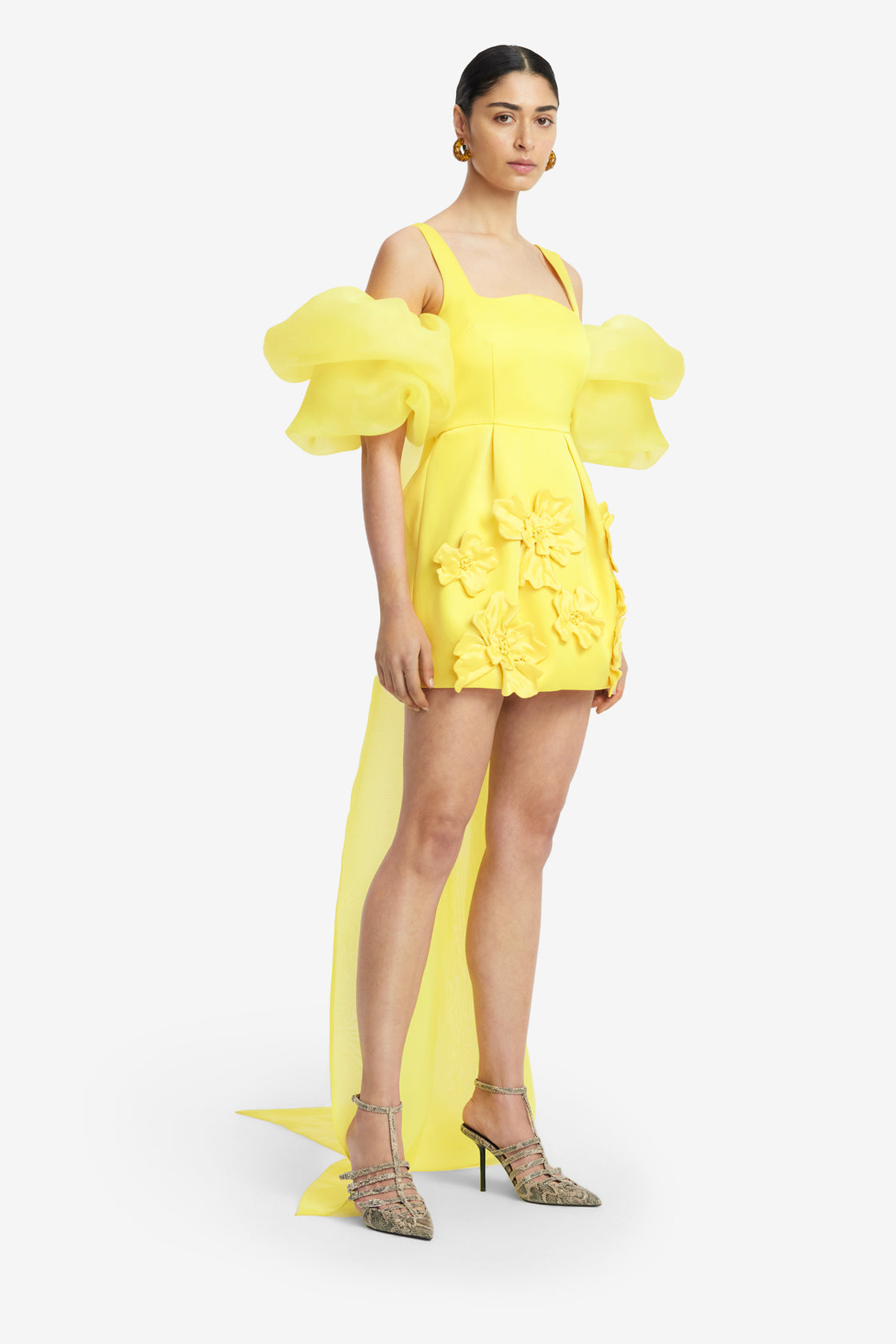 Exclusive LEO LIN Piper Appliqué Mini Dress & Cape Set – Sunshine