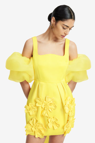 Exclusive LEO LIN Piper Appliqué Mini Dress & Cape Set – Sunshine