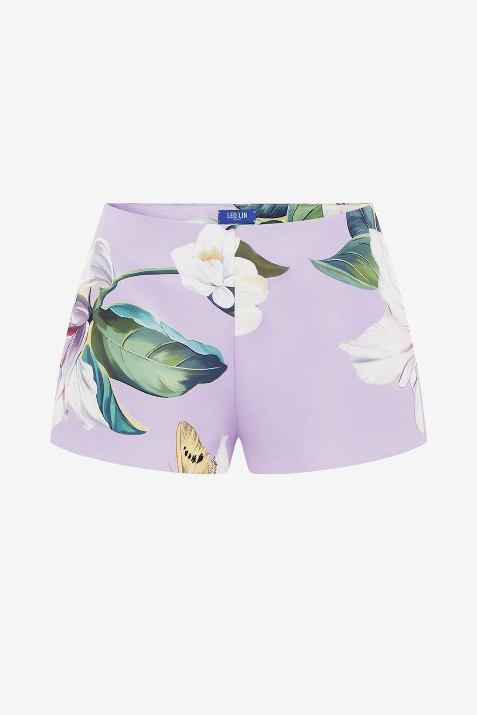 Exclusive LEO LIN Olivianne Shorts - Lily Blossom Print in Lilac