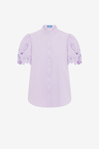 Exclusive LEO LIN Amelie Applique Shirt Top - Lilac