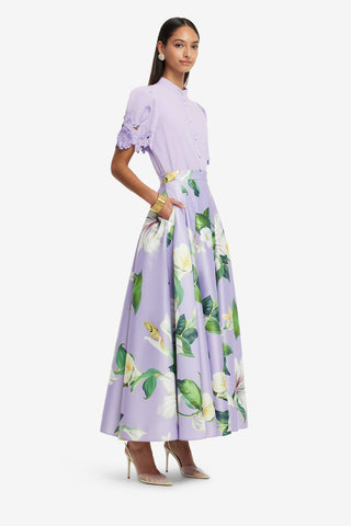 Exclusive LEO LIN Rhiannan Skirt - Lily Blossom Print in Lilac