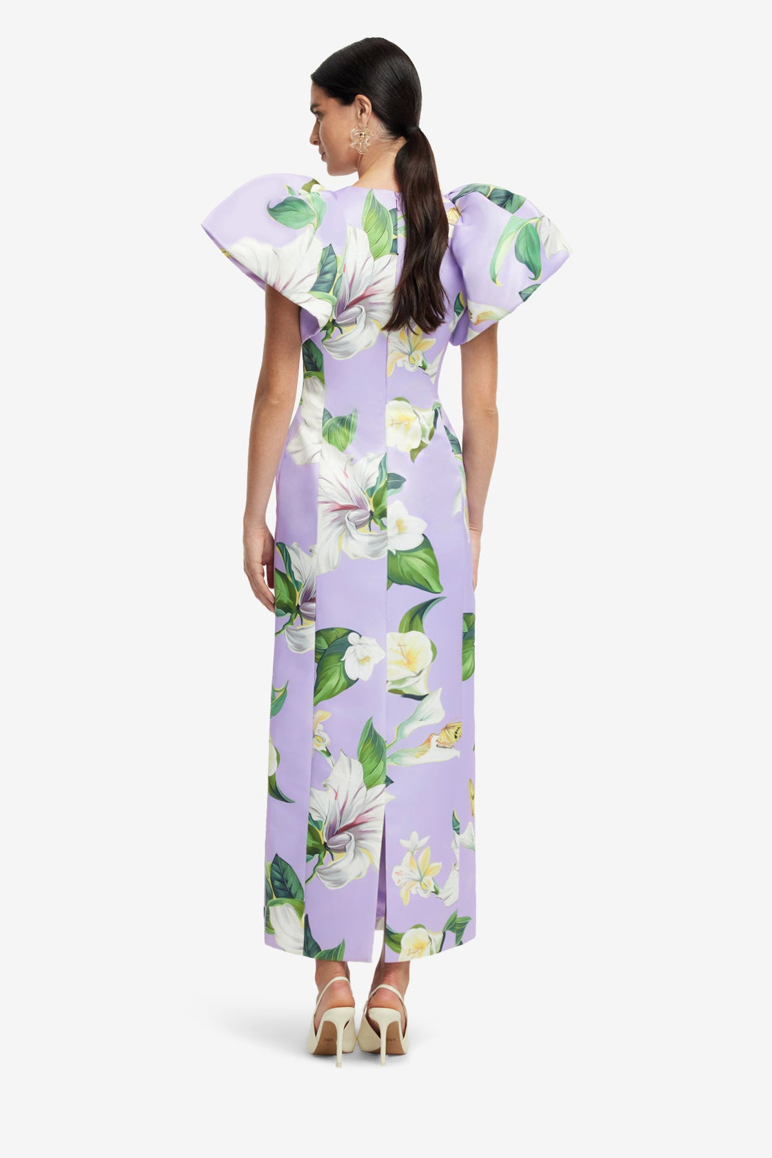 Exclusive LEO LIN Lucinda Maxi Dress - Lily Blossom Print in Lilac