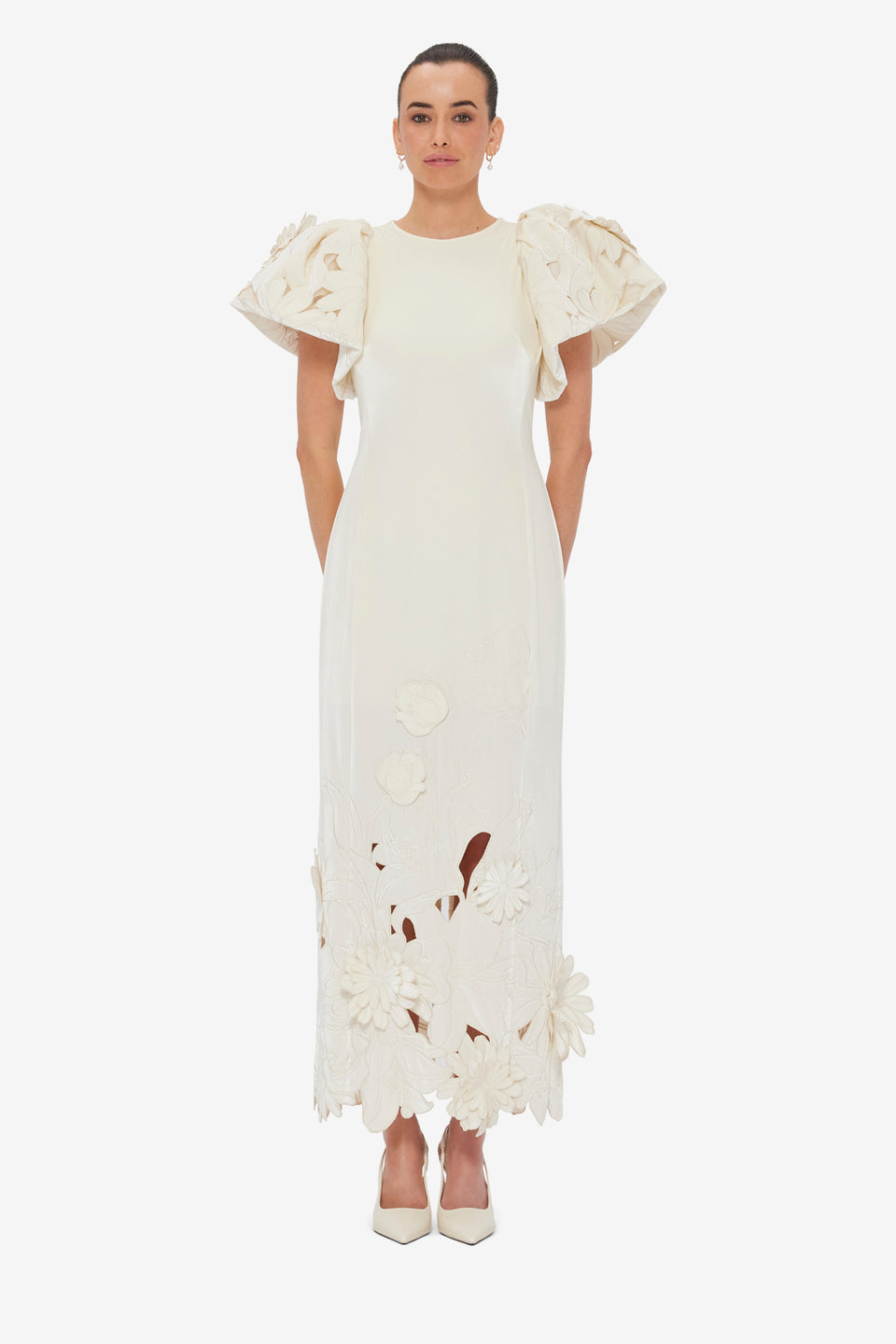 Exclusive LEO LIN Lucinda Velvet Maxi Dress - Snow