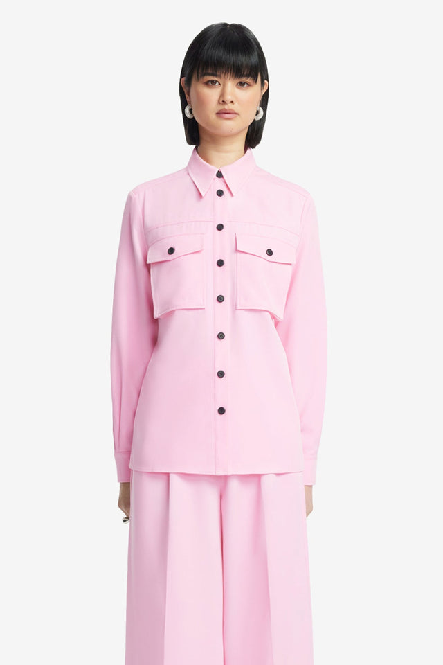 Exclusive LEO LIN Mavis Pocket Shirt - Baby Pink