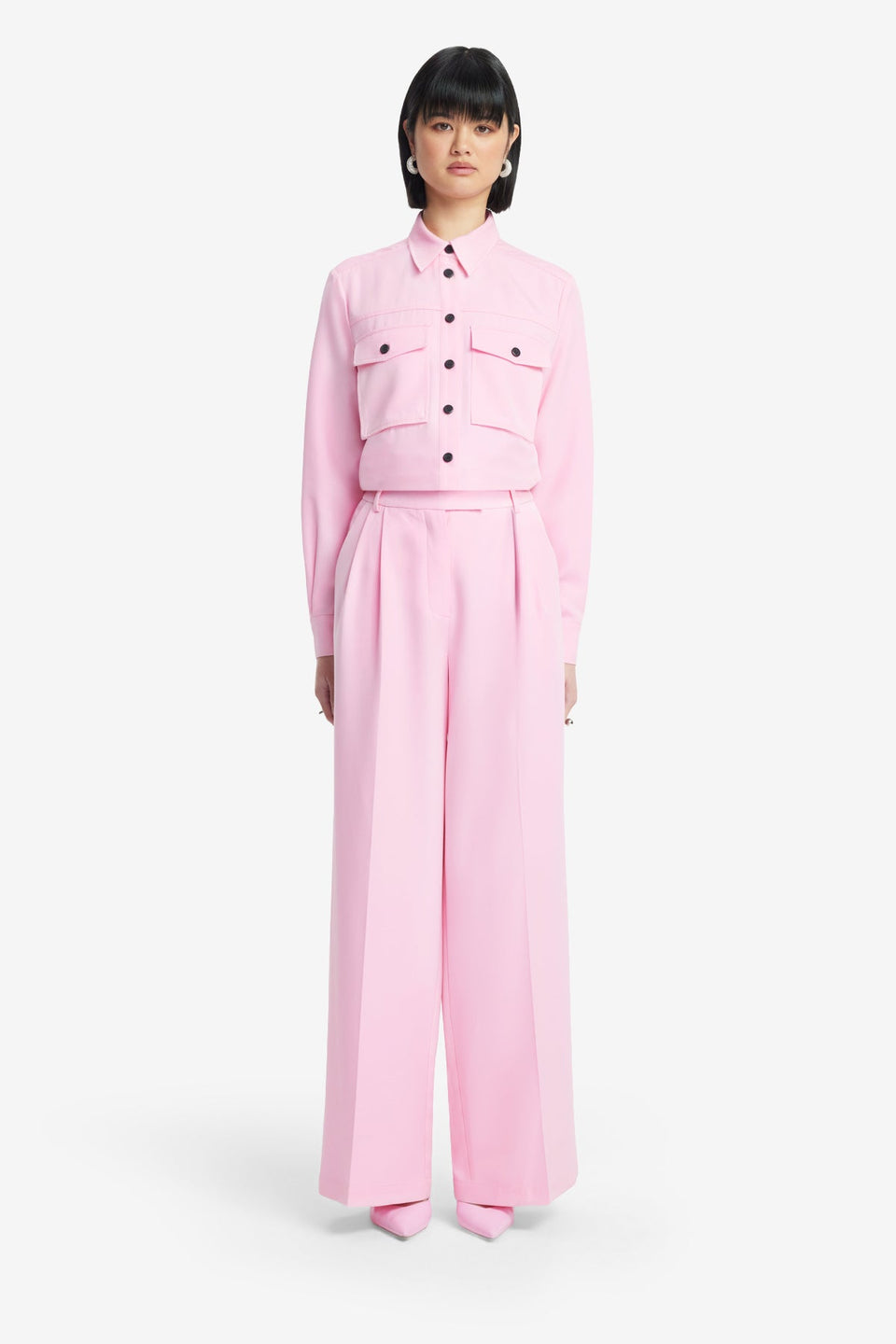 Exclusive LEO LIN Elisha Wide Leg Pants - Baby Pink