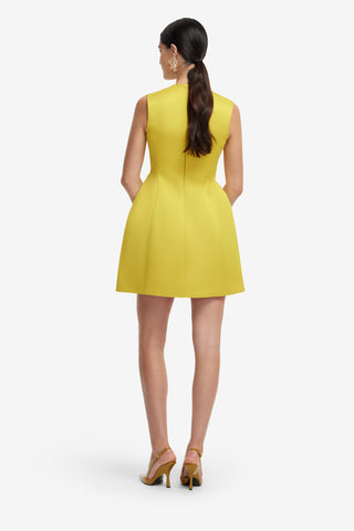 leo beaded mini dress yellow Leo Beaded Mini Dress