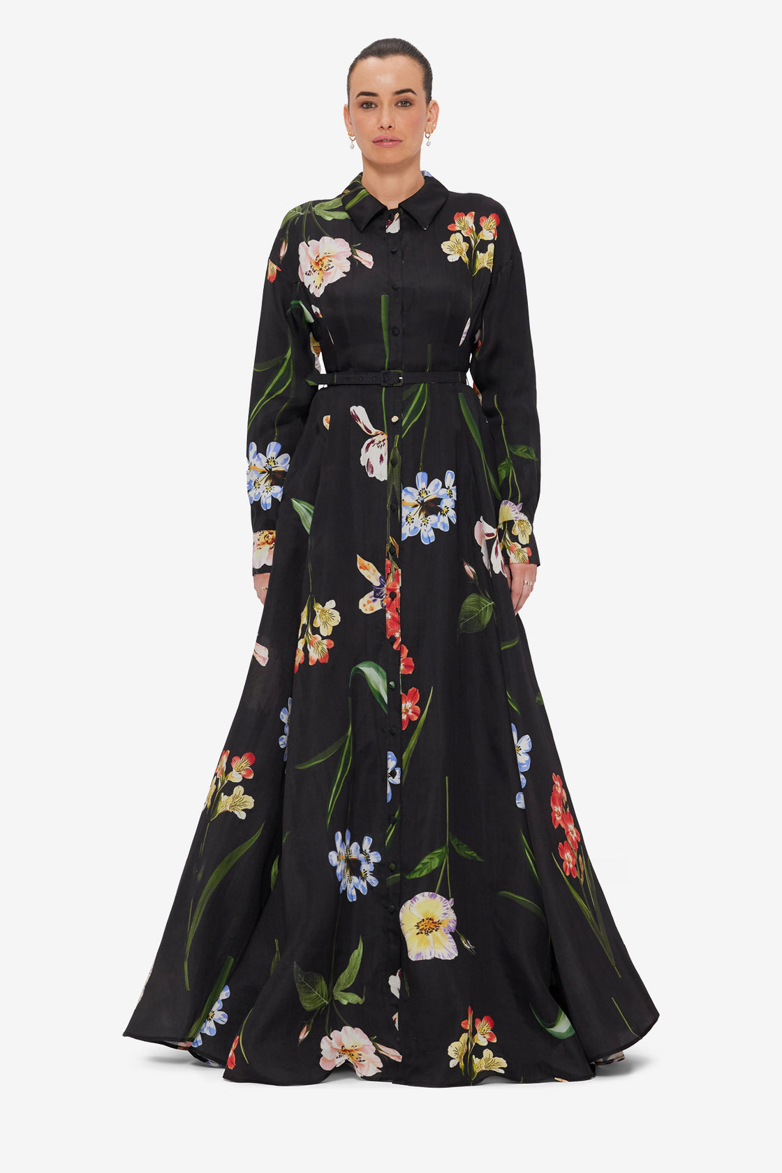 leo lin bloom silk chiffon dress LEO LIN Imogen Silk Blend Maxi Dress