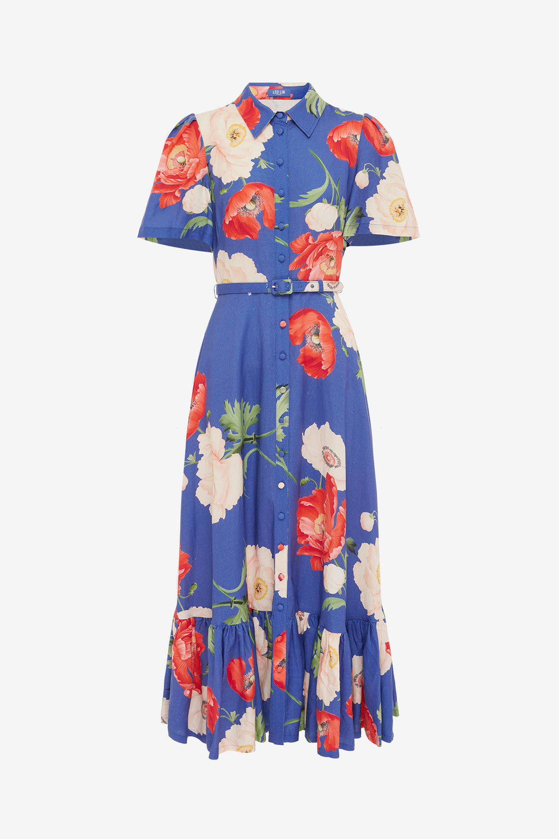 Becca Short Sleeve Midi Dress - Poppy Print LEO LIN Becca Short Sleeve Midi Dress - Poppy Print LEO LIN