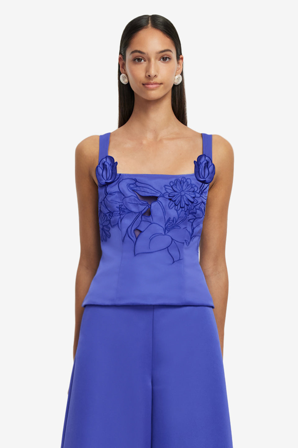 Exclusive LEO LIN Isadora Applique Top - Lapis