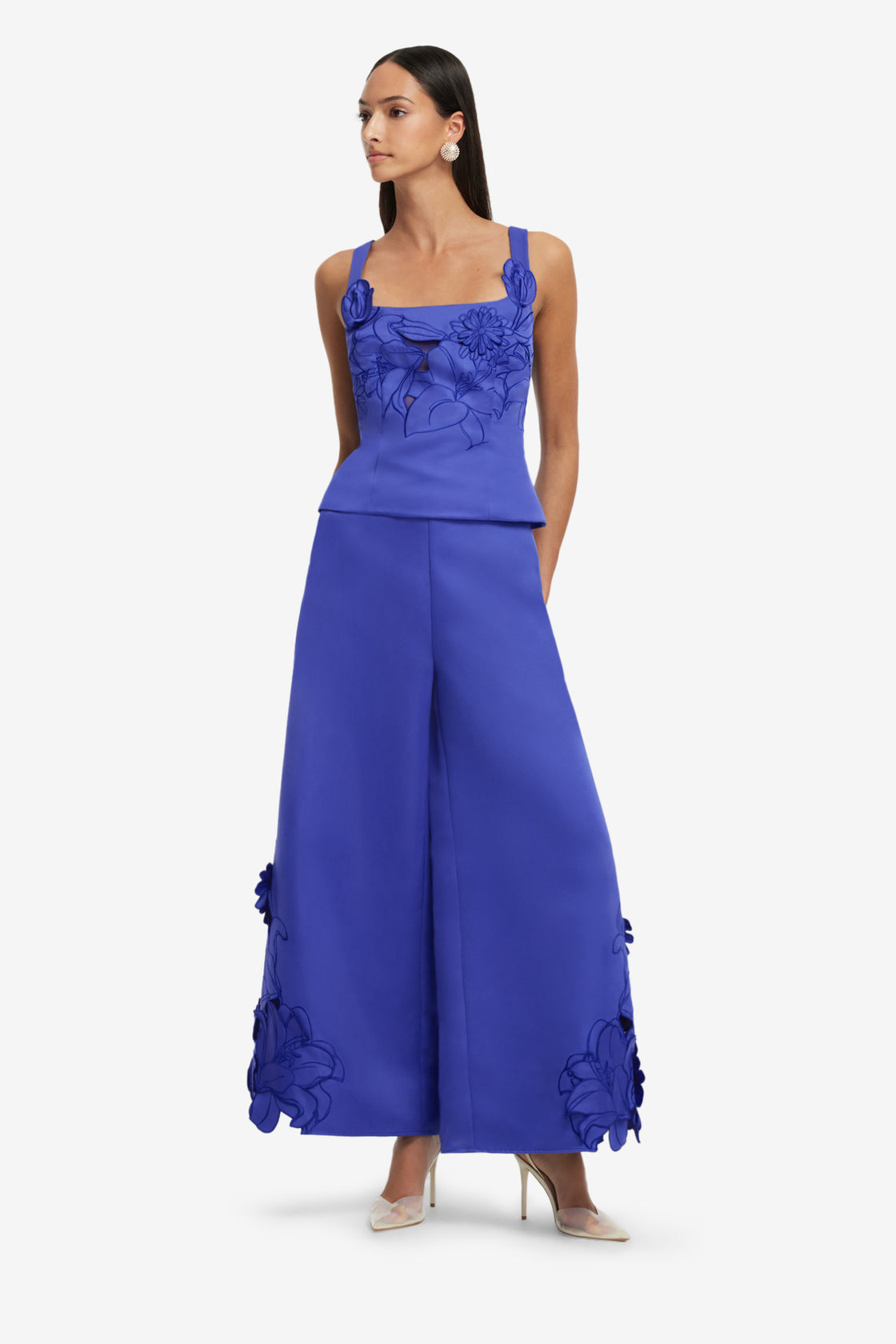 Exclusive LEO LIN Theodora Appliqué Pants  - Lapis