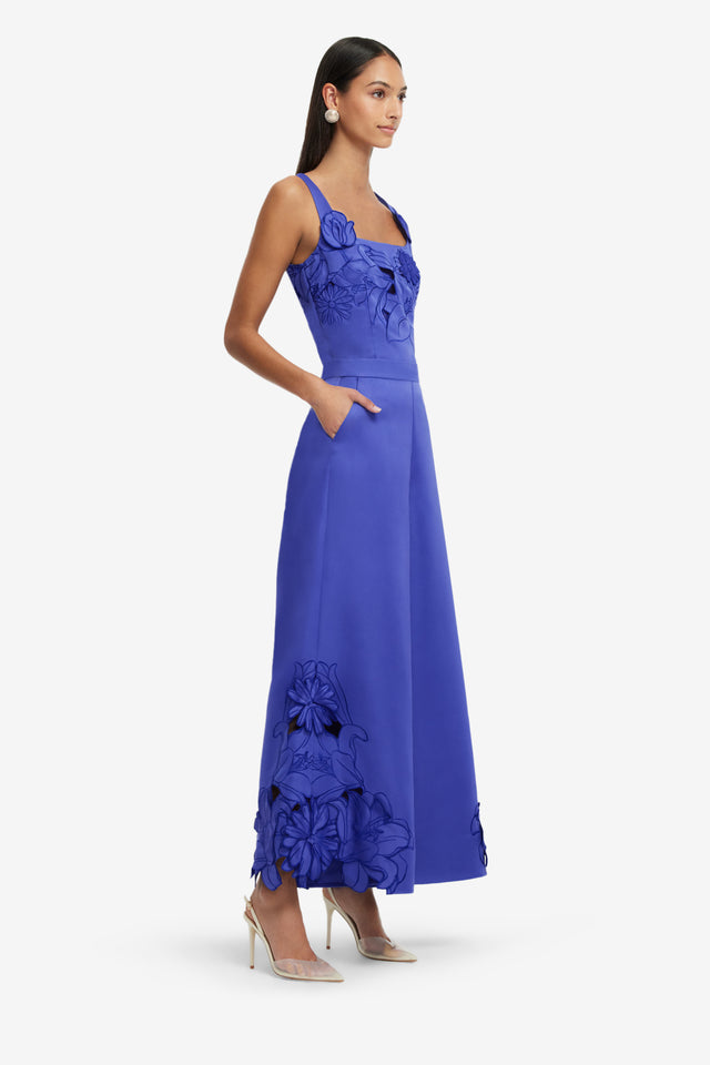 Exclusive LEO LIN Theodora Appliqué Pants  - Lapis