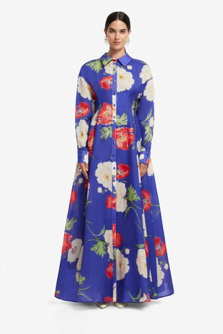 Exclusive LEO LIN Josephine Silk Gown - Poppy Print