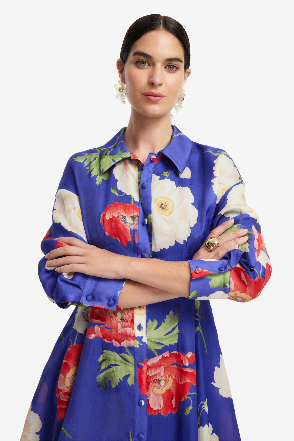 Exclusive LEO LIN Josephine Silk Gown - Poppy Print