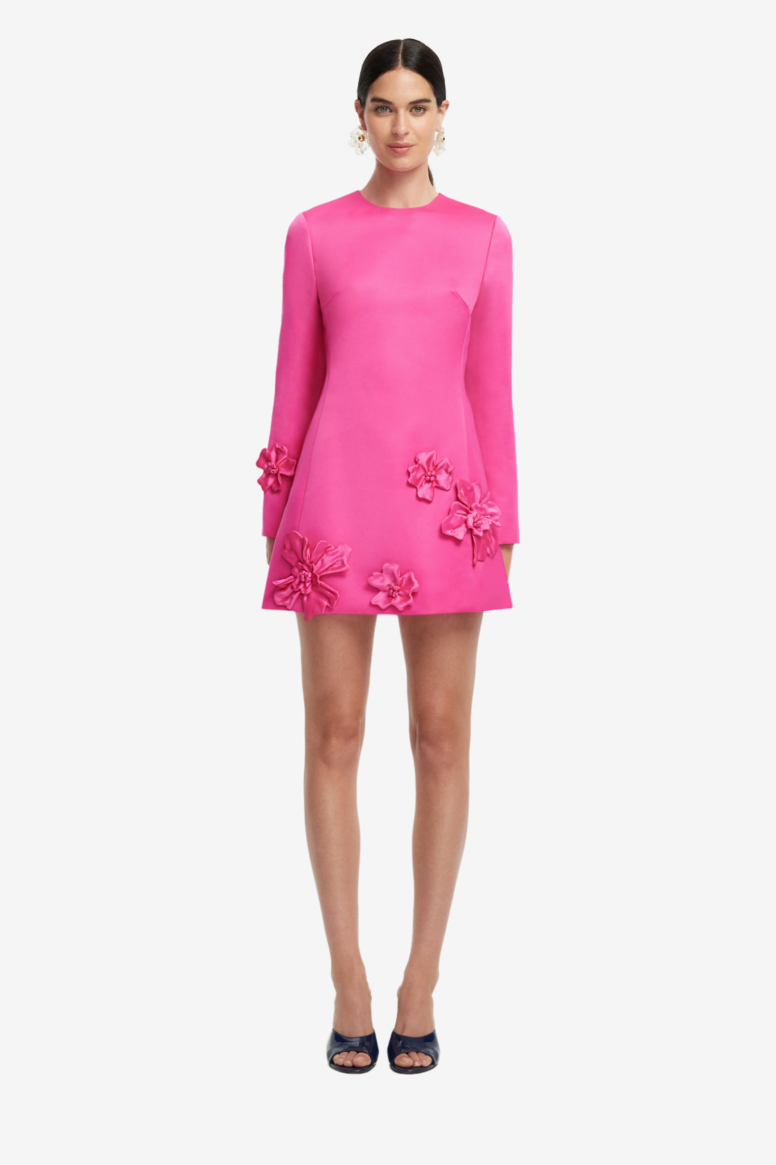 Aliza Long Sleeve Petal Mini Dress - Hot Pink LEO LIN Aliza Long Sleeve Petal Mini Dress - Hot Pink LEO LIN