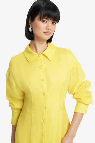 Exclusive LEO LIN Jeanette Silk Floral Applique Maxi Dress - Sunshine