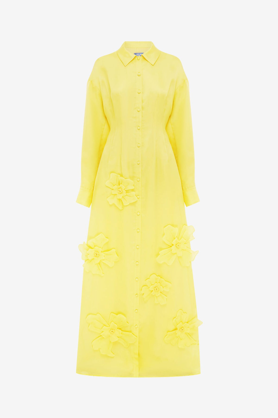 Exclusive LEO LIN Jeanette Silk Floral Applique Maxi Dress - Sunshine